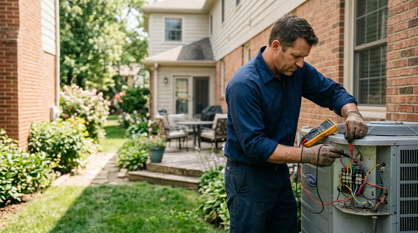 HVAC technician working near Downs, IL